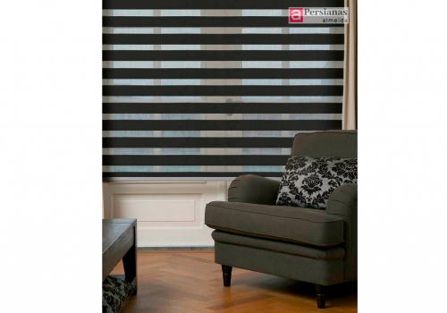 Persiana Double Vision / Tecido Basic / Cor Preto