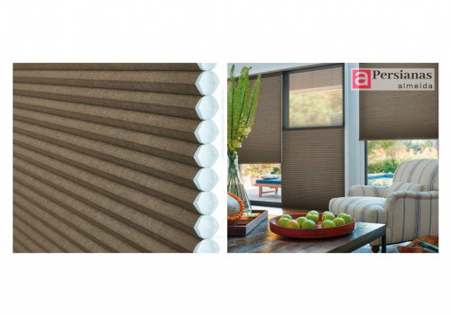 Persiana Duette/ Tecido Aster / Cor Jumbo