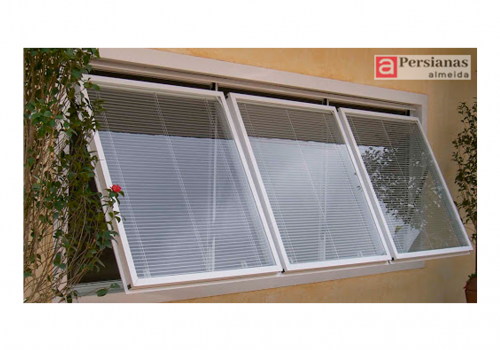 Persiana Horizontal Entre Vidro / Lamina 16mm / Cor Branco