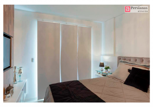 Persiana Painel / Tecido Finestre Blackout / Cor Branco