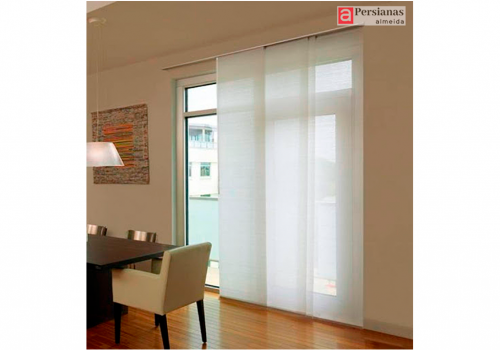 Persiana Painel / Tecido Tela Solar Screen 5% / Cor Branco