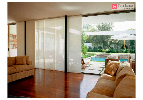 Persiana Painel / Tecido Tela Solar Screen 5% / Cor Branco