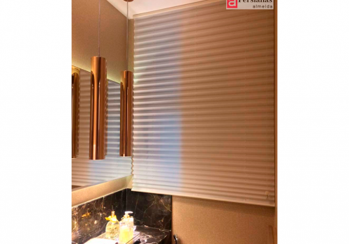 Persiana Plissada / Tecido Classic / Cor Gelo