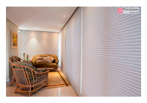 Persiana Plissada / Tecido Arabá / Cor Branco