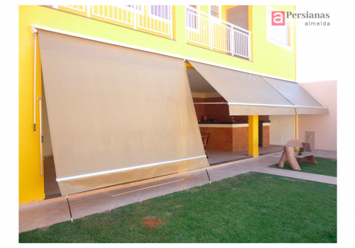 Toldo Inclinado / Tecido loga / Cor Marrom